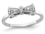 14K White Gold Diamond Bow Promise Ring 1/12 Carat (ctw Color H-I, I2-I3)